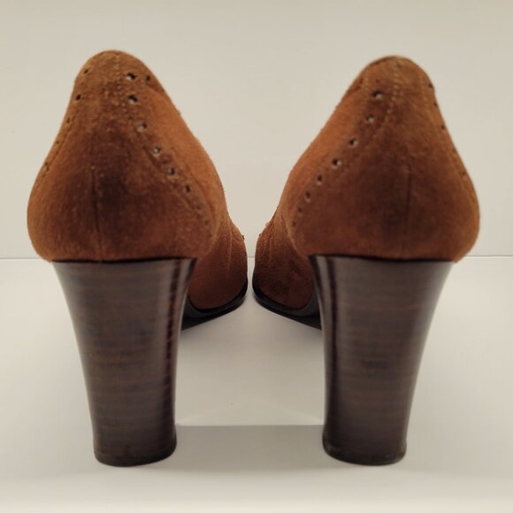 Stuart Weitzman Brown Suede Buckle Heels – Size 8 - Picture 5 of 10